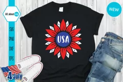 USA Sunflower Svg, Patriotic Sunflower Svg Product Image 1