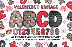 Valentine Alphabet Clip Art, valentines day letters doodle Product Image 1