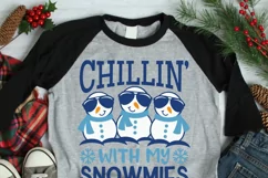 Chillin with my snowmies svg, winter snowman cutting file Product Image 2