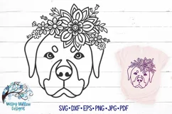 Floral Rottweiler Dog SVG | Dog with Flowers SVG Cut File Product Image 1