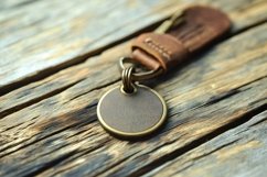 round key chain mockup design Product Image 1