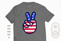 4th of July - Victory SVG File / Peace Sign SVG / V Sign SVG Product Image 2