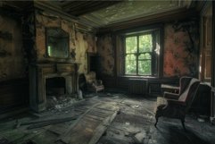 Abandoned elegance, decayed vintage room Product Image 1