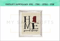 Mississippi State Home Sweet Home Buffalo Plaid SVG Design Product Image 4