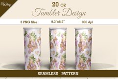 Tumbler Sublimation Design Flowers and Butterflies / 8 PNG Product Image 1