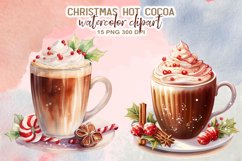 Christmas Hot Cocoa Watercolor Clipart Product Image 3