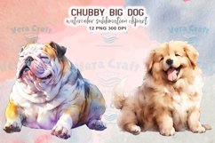 Chubby Big Dog Watercolor Clipart Product Image 3
