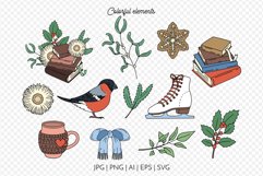 Cozy Winter - Boho Christmas Illustration. Clipart, Patterns Product Image 3