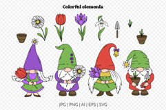 Spring Gnomes & Flowers Illustrations | Clipart & Patterns Product Image 3