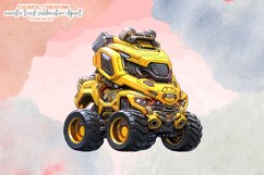 Colorful Cyberpunk Monster Truck Sublimation Clipart Product Image 3