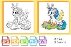 Cute Easter unicorn coloring for kids Product Image 2