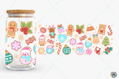 Christmas Cookie Glass Wrap PNG, 16oz Libbey Glass Can Png Product Image 2