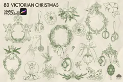 Victorian Christmas Procreate Stamps Product Image 2