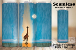 4 Giraffe Tumbler Sublimation, 20 oz Tumbler Wrap Product Image 2