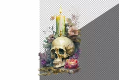 Skull and candle clipart, Skull clipart, Gothic clipart Product Image 2