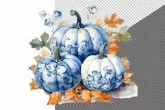 Floral pumpkin clipart, Cute pumpkins clipart, Fall png Product Image 2