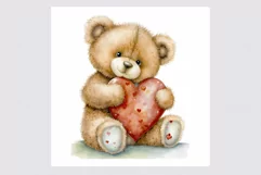 Teddy bear clipart, Birthday clipart, Valentines Day, Love Product Image 2