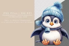 Penguin clipart, Christmas clipart, Winter clipart Product Image 2