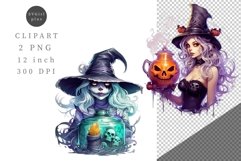 Witch clipart, Halloween clipart, Autumn sublimation Product Image 1