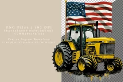 Farm yellow tractor clipart, Patriotic sublimation Product Image 2