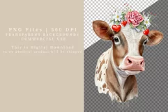Valentine clipart, Cow clipart, Love sublimation, Product Image 2