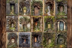 Secret door, Junk journal pages, Digital paper, Collage Product Image 2