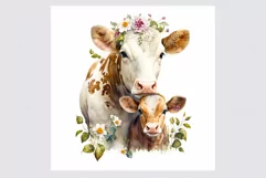 Cow and calf clipart, Mother's day clipart Product Image 2