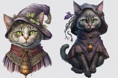 Witch cat clipart, Halloween clipart, Goth sublimation Product Image 2