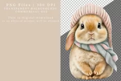Baby bunny clipart, Winter clipart, Christmas clipart Product Image 2