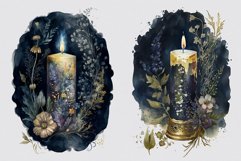 Night candle clipart, Candle clipart, Floral clipart Product Image 2
