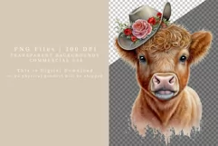 Highland bull clipart, Valentines Day clipart, Birthday Product Image 2