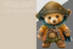 Teddy bear clipart, Teddy pirate clipart, Teddy sublimation Product Image 2