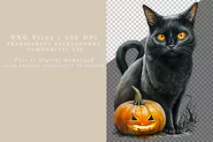 Halloween clipart, Black cat clipart, Cat sublimation Product Image 2