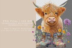 Highland calf sublimation, Funny Calf clipart, Sublimation Product Image 2