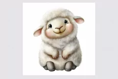 Baby sheep clipart, Farm animal clipart, Easter Product Image 2