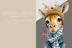 Giraffe clipart, Floral sublimation, Animal clipart Product Image 2
