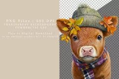 Autumn clipart, Highland calf clipart, Fall sublimation Product Image 2