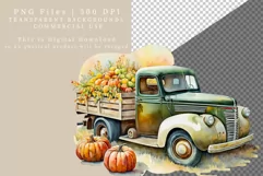 Truck sublimation, Autumn clipart, Thanksgiving clipart Product Image 2
