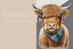 Highland cow sublimation, Calf sublimation, Cow clipart Product Image 2