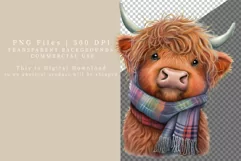 Highland calf clipart, Winer clipart, Christmas clipart Product Image 2