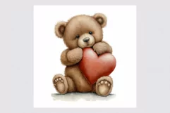 Teddy bear clipart, Valentine's Day clipart, Birthday Product Image 2