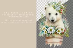 Polar bear clipart, Christmas clipart, Bear clipart Product Image 2