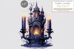 Candle clipart, Halloween clipart, Gothic sublimation Product Image 1