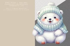 Polar bear clipart, Winter clipart, Christmas clipart Product Image 2