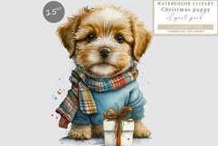 Christmas puppy clipart, Christmas clipart, Dog sublimation Product Image 1