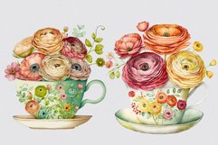 Ranunculus clipart, Flowers sublimation, Spring clipart Product Image 2