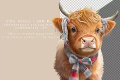 Highland cow sublimation, Calf sublimation, Cow clipart Product Image 2