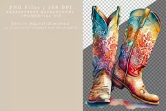 Cowboy boots clipart, Boots clipart, Farm sublimation Product Image 2
