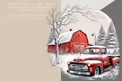Truck clipart, Winter clipart, Farm sublimation Product Image 2