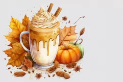 Coffee clipart, Autumn clipart, Pumpkin spice latter clipart Product Image 2